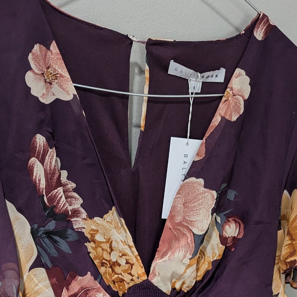 Baltic Born Plunging Neck Floral Dress
